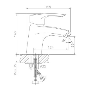 Смеситель для раковины HB1066 хром Haiba