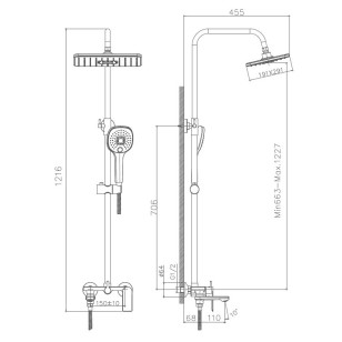 Душевая система HB24505 хром Haiba