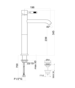 Смеситель для раковины Xenon 44NN5288 черный Fiore