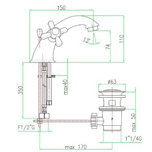 Смеситель для раковины Armony AM700108017 хром/золото Webert