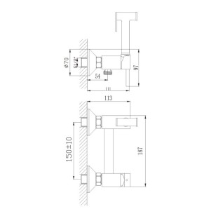 Гигиенический душ со смесителем HB5510-7 черный Haiba