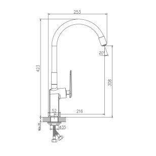 Смеситель для кухни HB73548-7 черный Haiba