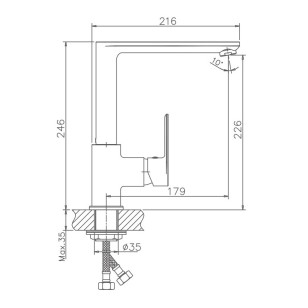 Смеситель для кухни HB70505 хром Haiba