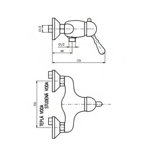 Смеситель для душа Labe L081.5SM Rav Slezak