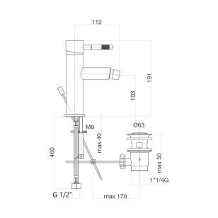 Смеситель для биде Rimini RI840102560 черный Webert