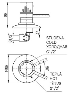 Смеситель для душа Dunaj Termostat DT283 Rav Slezak