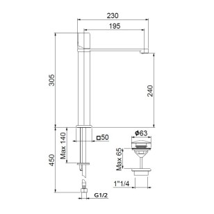 Смеситель для раковины One-X OX830402741 белый/сталь Webert