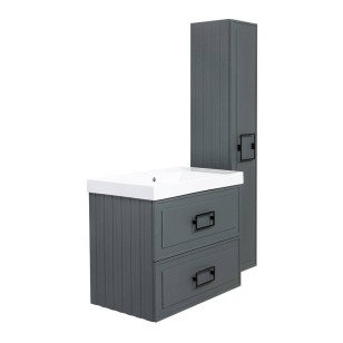 Тумба под раковину подвесная Cubo Twin FNC-01-CUB-G-80-2 серо-зеленая La Fenice
