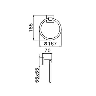 Полотенцедержатель HB8904 черный Haiba