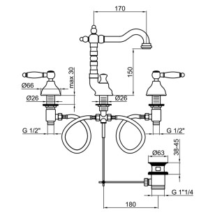 Смеситель для раковины Dorian DO750202015 хром Webert