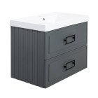 Тумба под раковину подвесная Cubo Twin FNC-01-CUB-G-80-2 серо-зеленая La Fenice