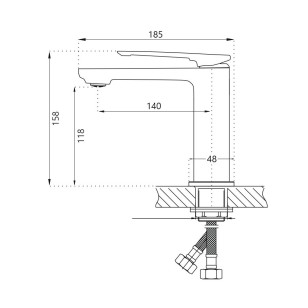 Смеситель для раковины HB10817-3 пепельный Haiba