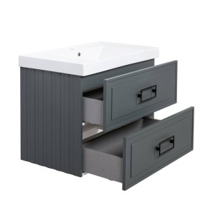 Тумба под раковину подвесная Cubo Twin FNC-01-CUB-G-80-2 серо-зеленая La Fenice