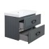 Тумба под раковину подвесная Cubo Twin FNC-01-CUB-G-80-2 серо-зеленая La Fenice