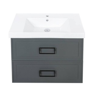 Тумба под раковину подвесная Cubo Twin FNC-01-CUB-G-80-2 серо-зеленая La Fenice