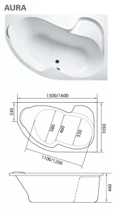 Ванна Marka One Aura 160x105 01ау1610п