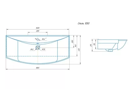 Раковина Kirovit Стиль 48x106 У94465