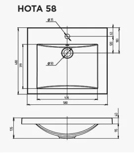 Раковина 1MarKa Нота new 48x58 Ц0000004832