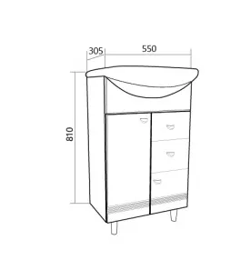 Тумба 1MarKa Story 49.5x30.5x81 У99315