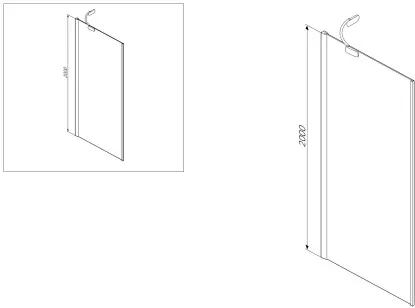 Душевая стенка Am.Pm Sensation 90x2x200 W30G-W90-200-CT-R