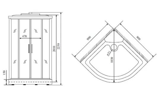 Душевая кабина Timo Standart 90x220 T-5509