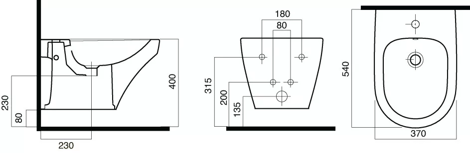 Биде Am.Pm Inspire 37x42x54 C503411WH