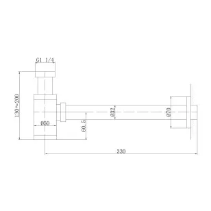 Сифон для раковины Abber 35.5x20 AF0030B