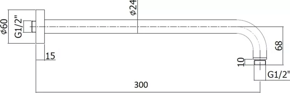 Держатель для верхнего душа Paffoni 6x30x6 ZSOF035NO
