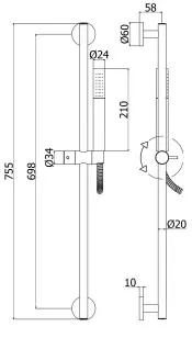 Душевой гарнитур Paffoni Life 2x5.8x75.5 ZSAL135ST