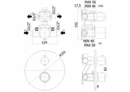 Смеситель Paffoni Light 20x5.2x20 LIQ018BO