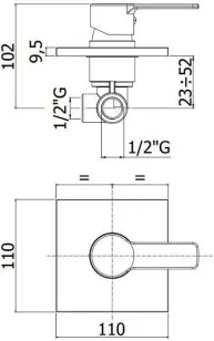 Смеситель Paffoni Red 11x5.2x11 RED010CR/M
