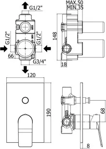 Смеситель Paffoni Tilt 12 TI015ST/M