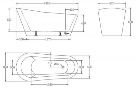 Акриловая ванна BelBagno 180x87x85 BB63-1800