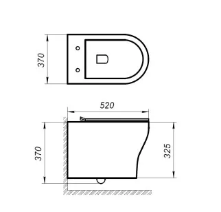 Чаша подвесного унитаза BelBagno Acqua 37x52x36 BB340CHR