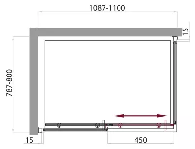 Душевой уголок BelBagno Uno 110x80x185 UNO-AH-1-110/80-M-Cr