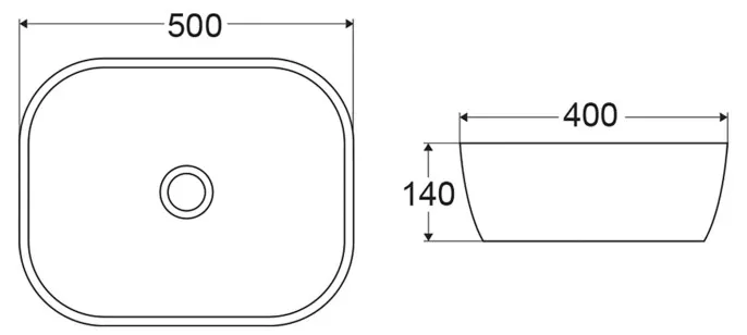 Накладная раковина BelBagno 40x50x14 BB1302-H301