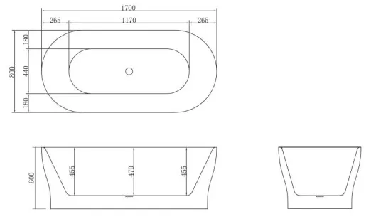 Акриловая ванна BelBagno 150x80x60 BB405-1500-800