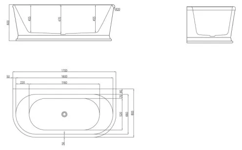 Акриловая ванна BelBagno 170x80x60 BB408-1700-800