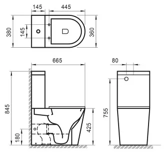 Чаша напольного унитаза BelBagno Sfera-R 37x61x40.50 BB2141CPR