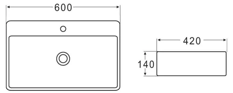 Накладная раковина BelBagno 60.50x42x13.50 BB1338