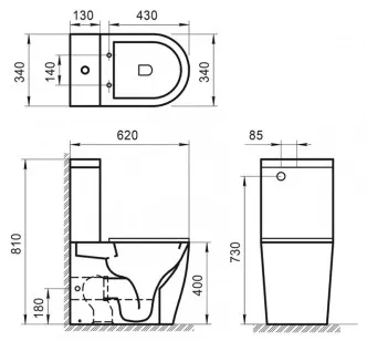 Чаша напольного унитаза BelBagno Sfera-Tr 37x62x41.50 BB2128CPR