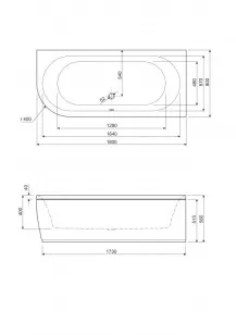 Акриловая ванна Cezares Metauro 180x80x40 METAURO CORNER-180-80-40-L