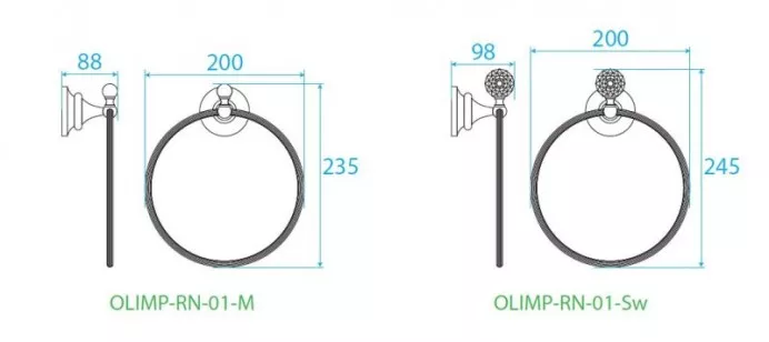 Полотенцедержатель кольцо Cezares Olimp OLIMP-RN-01-M