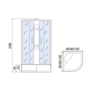 Душевая кабина Мономах 80x80x206 10000005786