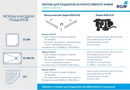 Душевой поддон RGW Stone Tray 100x100 16152010-01