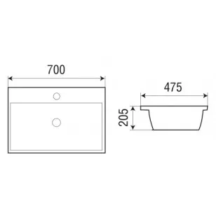 Раковина WeltWasser SK 700x48x21 10000004638