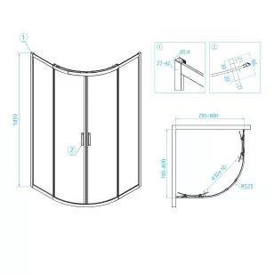 Душевой уголок RGW Classic 80x80x185 06095388-14