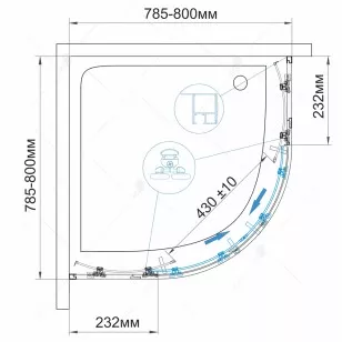 Душевой уголок RGW Classic 80x80x185 06095388-14