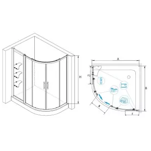 Душевой уголок RGW Hotel 100x130x195 03066213-11