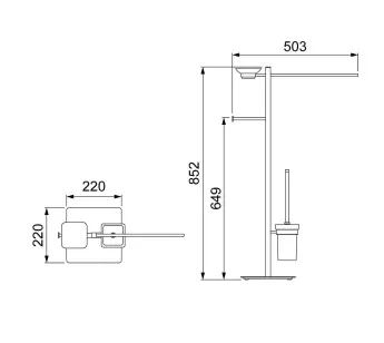 Стойка напольная Selene черный 22x50.3x85.2 Timo 14085/03